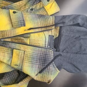 Mens flannel with hoodie